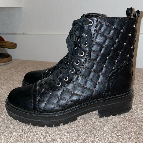 Women’s Black Combat Boots - Picture 3 of 9